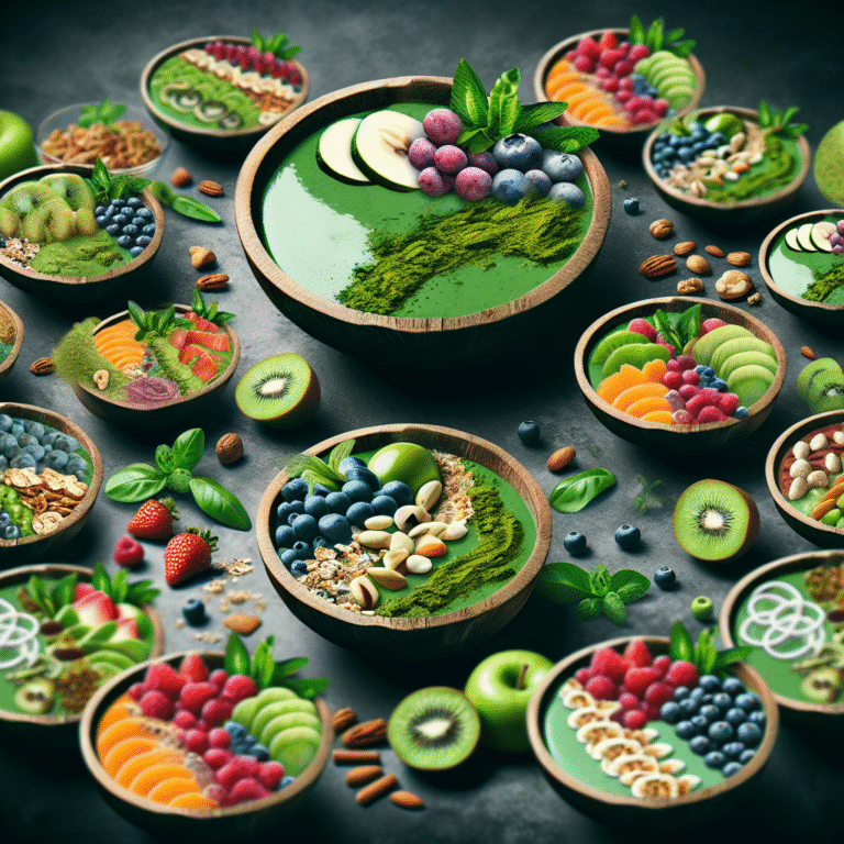 delicious smoothie bowls made with matcha powder