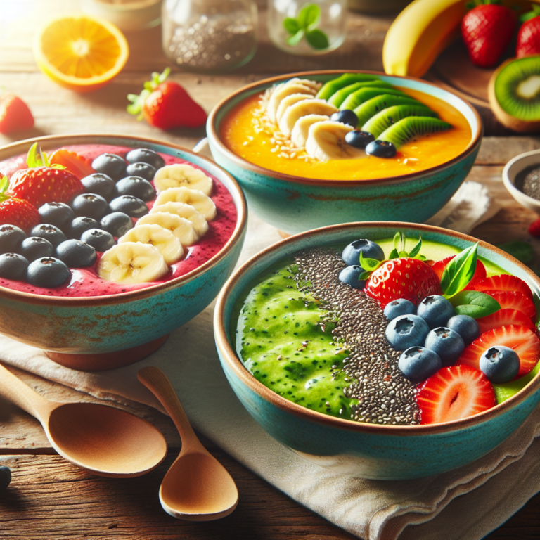 fruity and refreshing smoothie bowls for a healthy snack