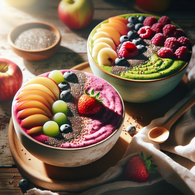 smoothie bowls with chia seeds and flax