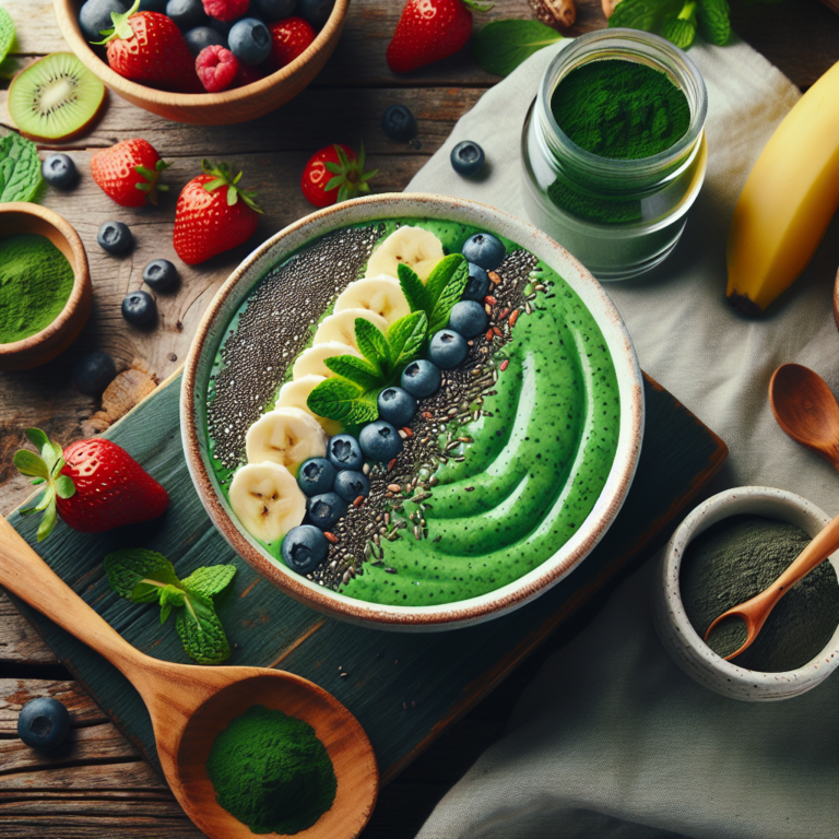 green smoothie bowls with spirulina