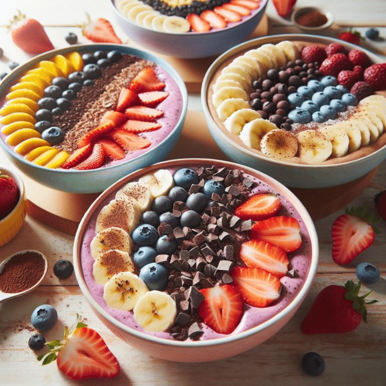 smoothie bowls with cacao nibs
